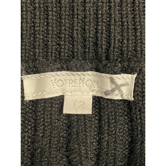 Vintage Womens Sweater Vest Medium Black Wool Blend Faux Fur Button Up Mob Wife - Picture 3 of 7